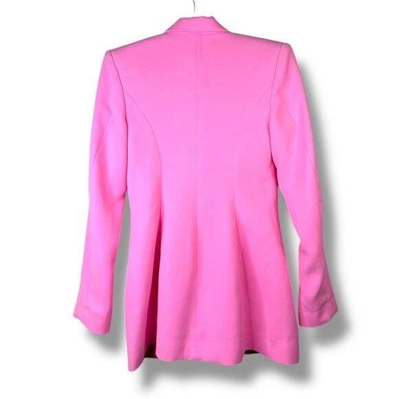House of CB NWT Making Money Moves Gabri Pink Satin Button Lapel Blazer Small - Picture 9 of 10
